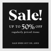 クラシック小売用白黒セールサイン ウィンドウサイン (シート)