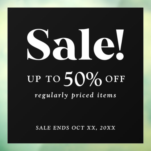 クラシック小売用白黒セールサイン ウィンドウサイン (シート3)