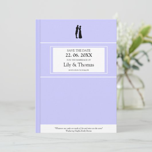 クラシック小説の本のインスパイア結婚表紙 セーブザデート (スタンド正面)