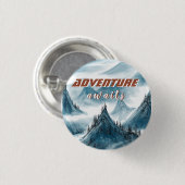 クラシック山絵画の感動的引用文 缶バッジ (正面&裏面)