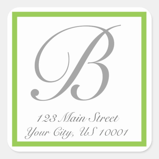 クラシック差出人住所ラベル スクエアシール (正面)