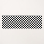 クラシック市松模様にレーススポーツチェック白黒 ヨガマット (正面(横))