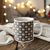 クラシック市松模様に型 コーヒーマグカップ