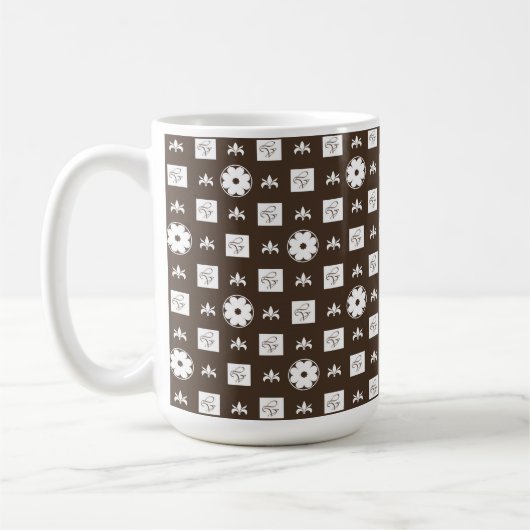 クラシック市松模様に型 コーヒーマグカップ (左)