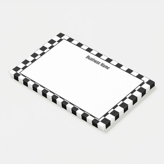 クラシック市松模様にPost-Itノート(白黒) ポストイット (アングル)