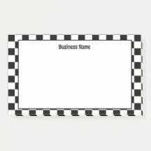 クラシック市松模様にPost-Itノート（白黒）