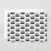 クラシック帆船カスタムの背景色 ポストカード (正面/裏面)