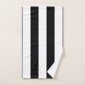 クラシック幅ストライプ、白黒 バスタオルセット (ハンドタオル)