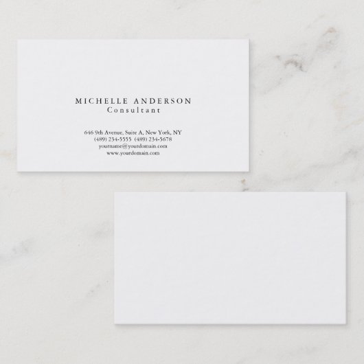 クラシック平白プロフェッショナルミニマシンプルリスト 名刺 (正面/裏面)