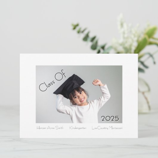 クラシック幼稚園モダン卒業 案内状 (スタンド正面)