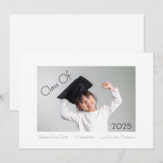 クラシック幼稚園モダン卒業 案内状 (正面/裏面)