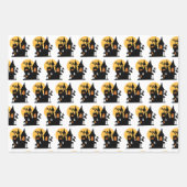 クラシック幽霊のよく出るモダンハウスオンホワイト ラッピングペーパーシート (正面3)