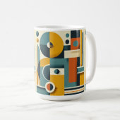 クラシック幾何学的デザインマグカップ11オズ コーヒーマグカップ (正面右)