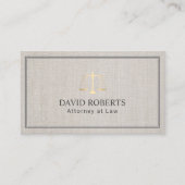 クラシック弁護士弁護士金ゴールドスケールエレガントリネン 名刺 (正面)