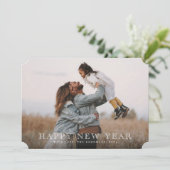 クラシック彫刻白活版新年写真 シーズンカード (スタンド正面)