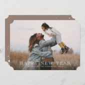 クラシック彫刻白活版新年写真 シーズンカード (正面/裏面)