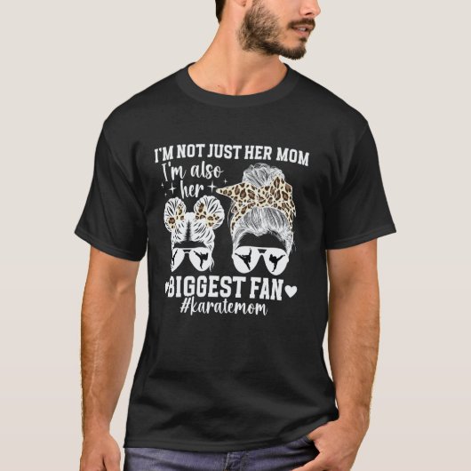 クラシック彼女の最大のファン 空手ママ 空手お母さん Tシャツ (正面)