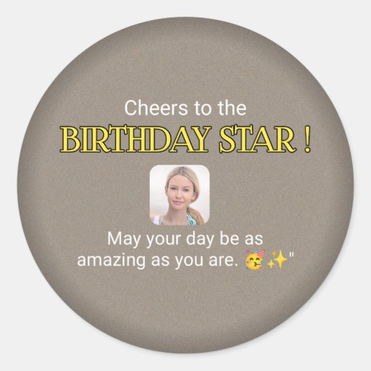 クラシック応援:ハッピーバースデーシール ラウンドシール (正面)