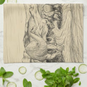 クラシック恐竜 キッチンタオル (折り畳み)