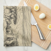 クラシック恐竜 キッチンタオル (四つ折り)