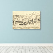 クラシック恐竜 キャンバスプリント (インサイチュ (ウッドフロア))