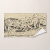 クラシック恐竜 バスタオルセット (ハンドタオル)