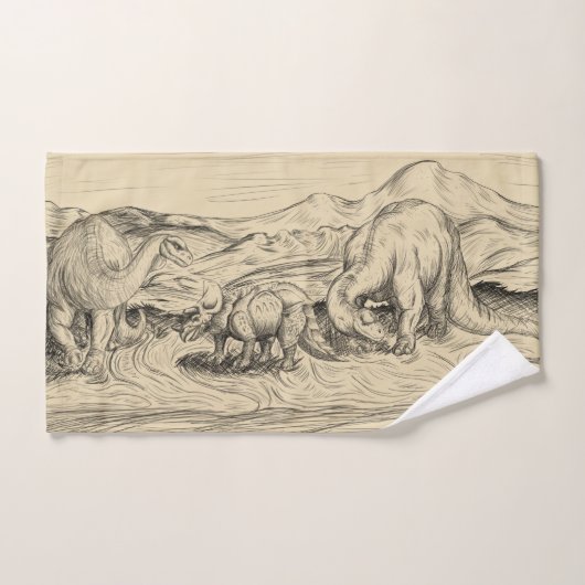 クラシック恐竜 バスタオルセット (ハンドタオル)