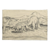 クラシック恐竜 枕カバー (裏面-左)