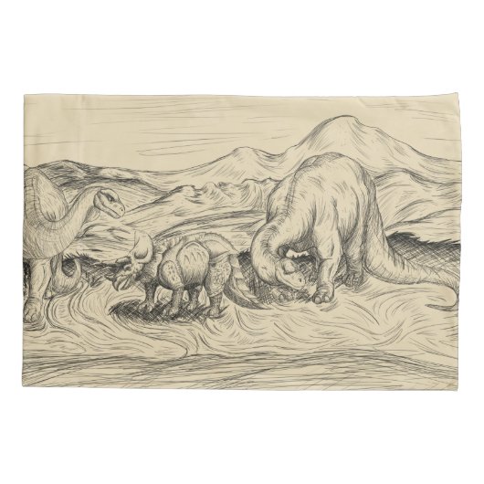 クラシック恐竜 枕カバー (裏面-左)