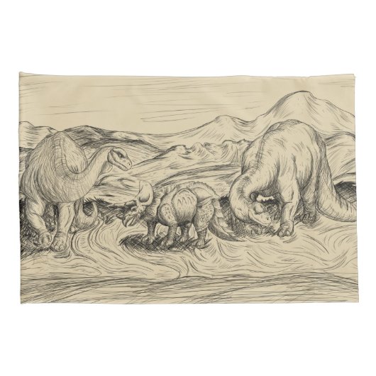 クラシック恐竜 枕カバー (裏面-右)