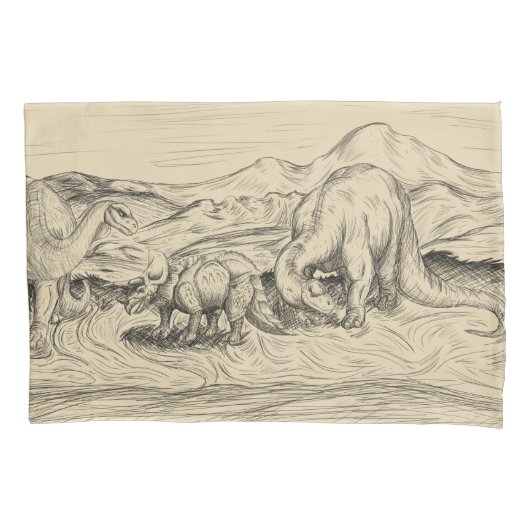 クラシック恐竜 枕カバー (正面左)