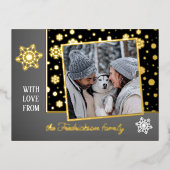 クラシック愛モダン季節のごあいさつ金ゴールド 箔シーズンポストカード (正面)