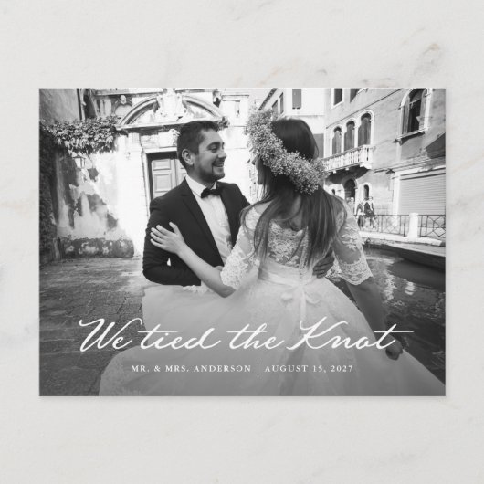 クラシック愛我々は結び目の発表結婚を結んだ 案内ポストカード (正面)