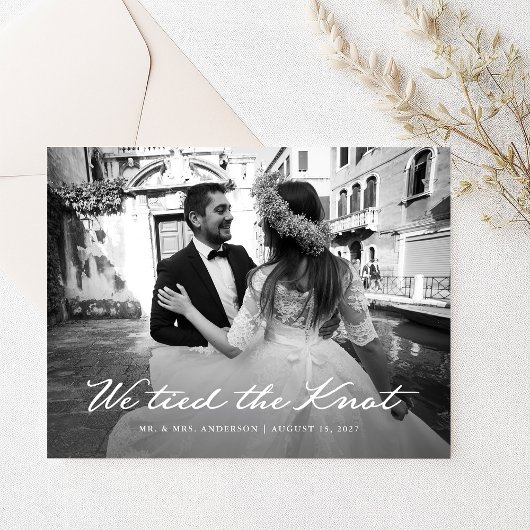 クラシック愛我々は結び目の発表結婚を結んだ 案内ポストカード