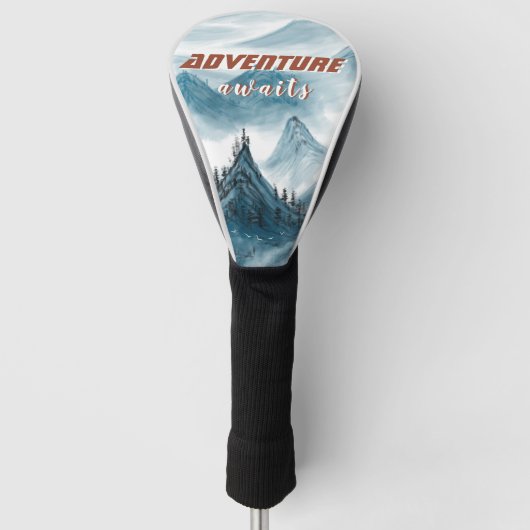 クラシック感動的山絵画引用文 ゴルフヘッドカバー (正面)