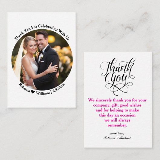 クラシック感謝していの結婚写真 ノートカード (正面/裏面)