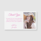 クラシック感謝していピンクユー卒業写真マグネット (正面)