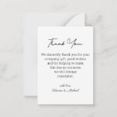 クラシック感謝してい結婚タイポグラフィ ノートカード (裏面)