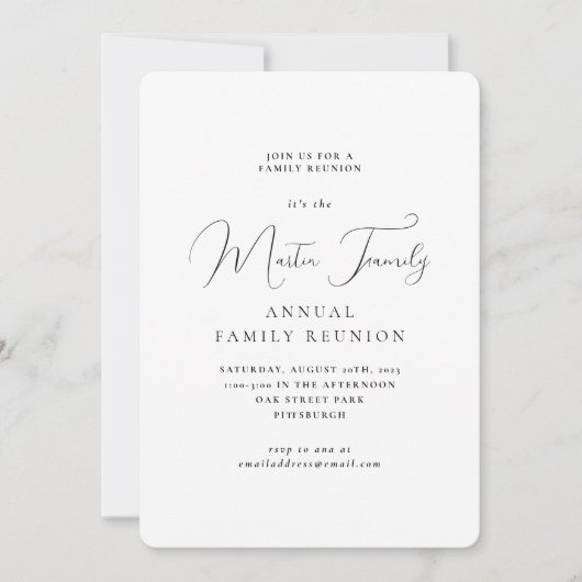 クラシック懇親会ミニマル招待状 (正面)