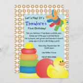 クラシック懐かしいおもちゃ 招待状 (正面/裏面)