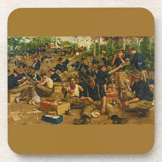クラシック戦争絵画の初めてのクリスマス コースター (正面)