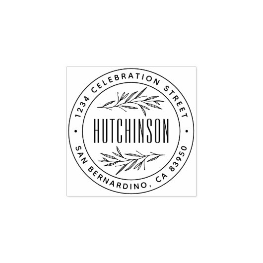 クラシック手描き枝丸差出人住所 ラバースタンプ (インプリント)