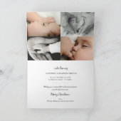 クラシック手書きスクリプトベビー初のノール写真 シーズンカード (内部)