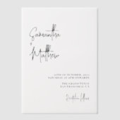 クラシック手書きスクリプ結婚トのミニマル ベラム紙招待状 (正面)