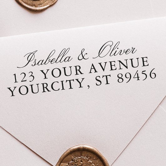 クラシック手書きスクリプ結婚トの差出人住所 セルフインキングスタンプ