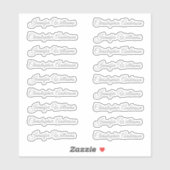 クラシック手書き18ゲスト名 – シルバー シール (シート)