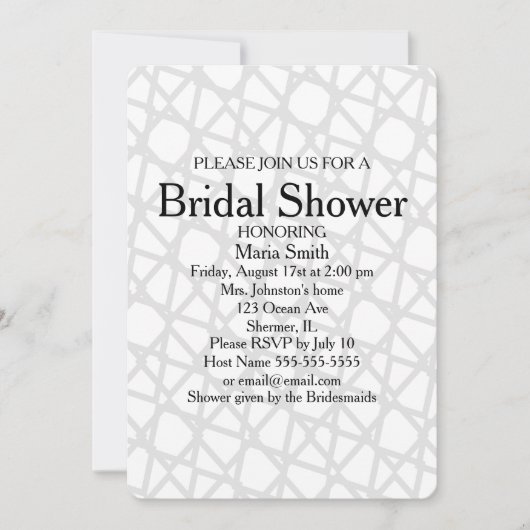 クラシック抽象芸術エレガントブライダルシャワー招待 招待状 (正面)