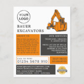 クラシック掘削機、広告建設機 チラシ (正面)