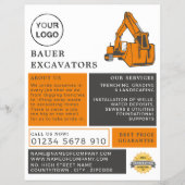 クラシック掘削機、広告建設機 チラシ (正面)