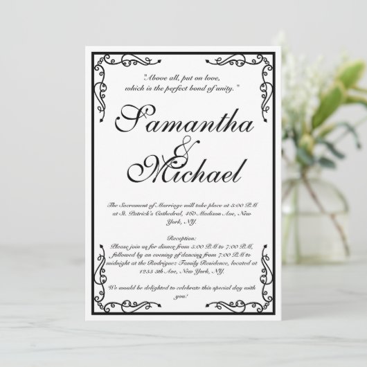 クラシック教会結婚の 招待状 (スタンド正面)
